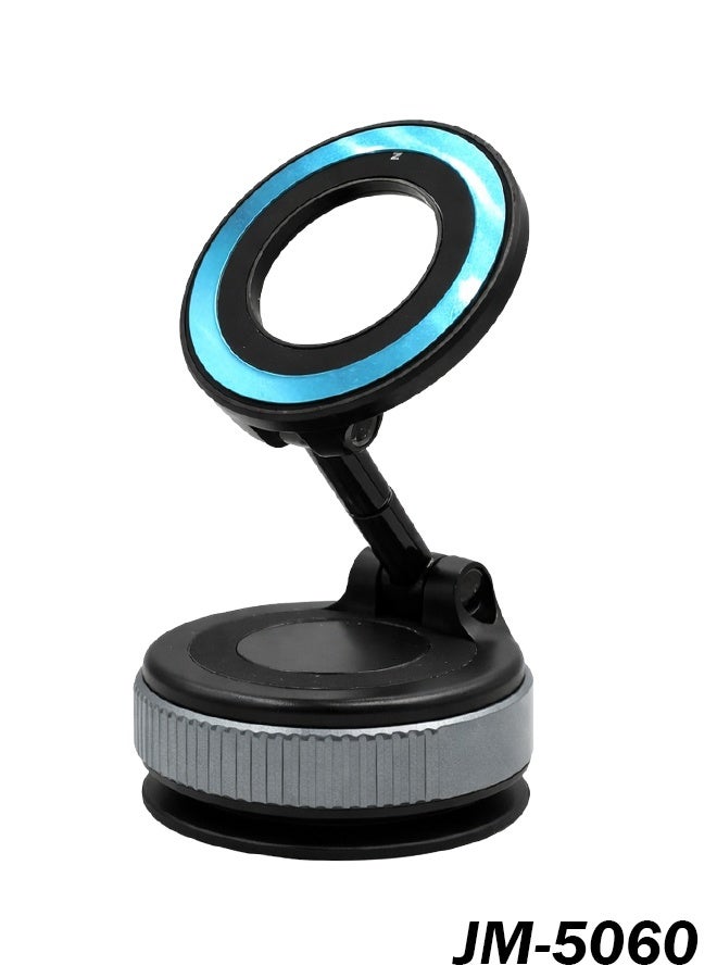 حامل هاتف مغناطيسي بتقنية الشفط الفراغي، مزود بقاعدة دوارة 360 درجة، مصنوع من سبائك الألومنيوم، سهل الاستخدام بيد واحدة، يُثبت على لوحة القيادة (JM-5060) - Image 1